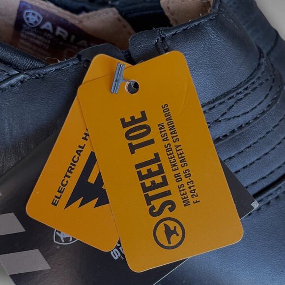 NWT Women's 8.5B ARIAT Black Leather Performance Steel Toe Safety Work Boot Clog - Picture 12 of 12